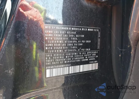 2019 Volkswagen Tiguan 2.0T Sel Premium/2.0T Sel Premium R-Line z USA, uszkodzony, nr VIN 3VV4B7AX6KM059541